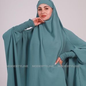 3 pc Jilbab set Turquoise Abaya set, Jilbab skirt and khimar with niqab Islamic